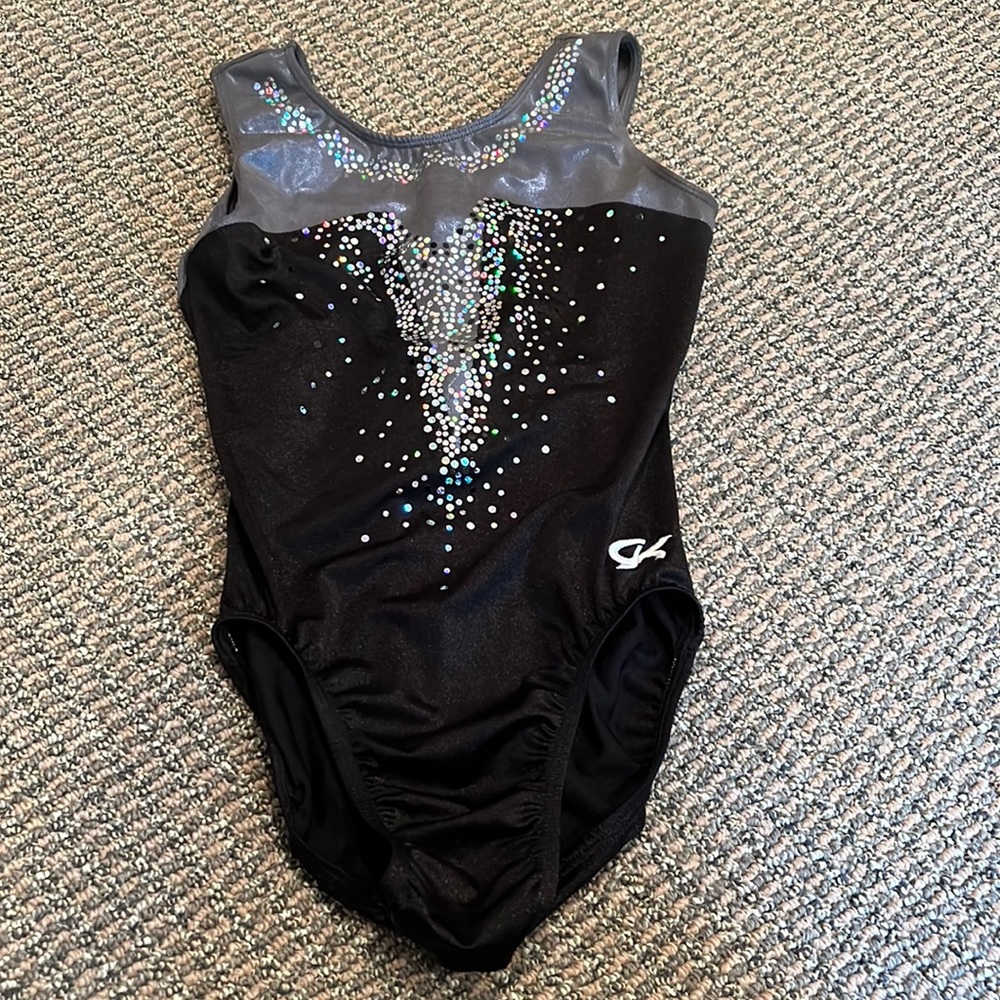 Black and grey sparkly GK ELITE gymnastics leotard. Women’s S. Lightly worn.
